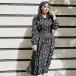 پیراهن گلدار با دستمال سر 659