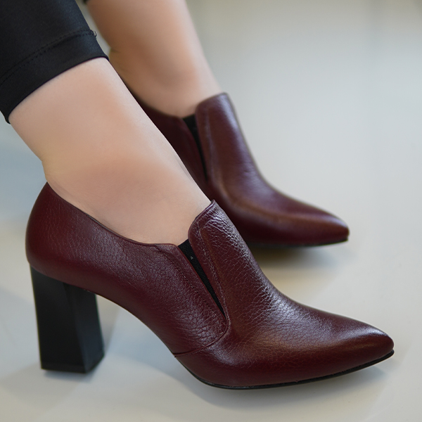 Women's formal leather shoes (5) تصویر کفش چرم رسمی زنانه پاشنه بلند دست دوز تمام چرم تبریز