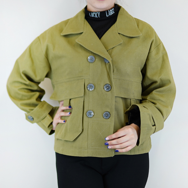 Two-pocket front linen jacket 899 (1)