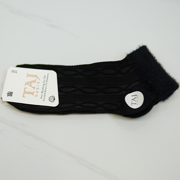 Women's black mohair ankle socks