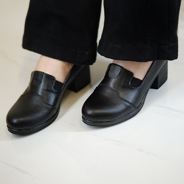Women's college shoes, 5 cm heels, elastic side 549-63