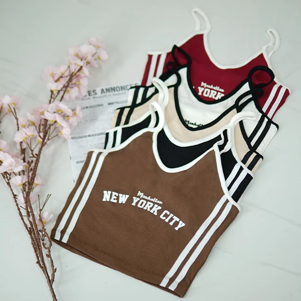 Ribbed Spaghetti-Strap Top - 359 (1)