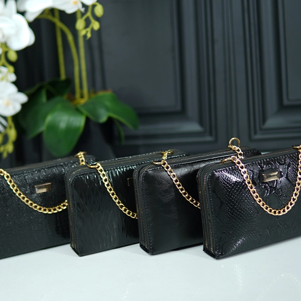 Formal Passport-Style Bag with Front Chain Detail - 439-78 (1)
