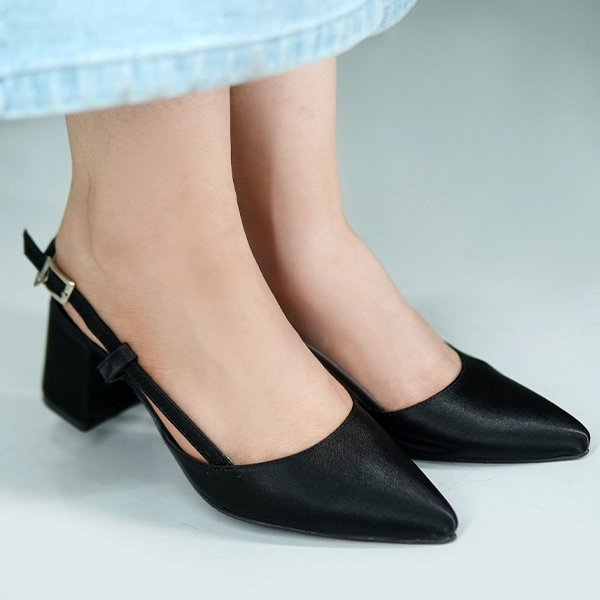 Satin Open-Back Shoes (5cm Heel) - 829-34 (1)