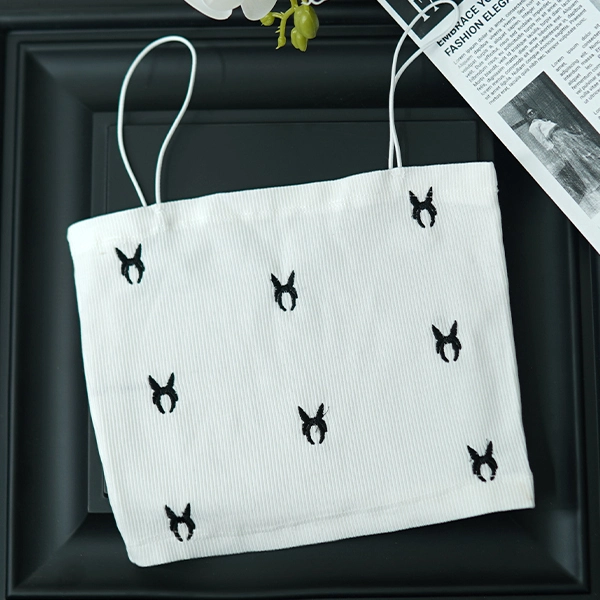 Spaghetti Strap with Bow Embroidery - 219 (1)